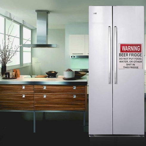 Funny Beer Fridge Stickers, Hilarious Warning Magnet Sign for Home Bar Decorations, DO NOT Put Food or Water