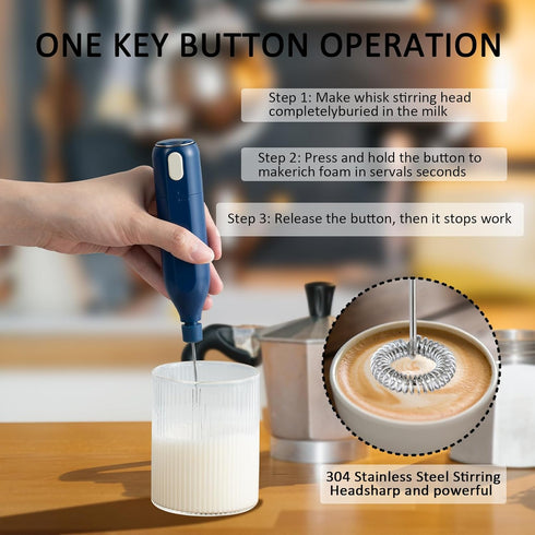 Electric Milk Frothers Handheld,Foam Beater Milk Frother,Battery Operated Mini Smoothie Blender For coffee whipping cappuccino latte milk matcha hot chocolate by ORUSHE