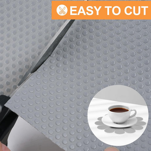 Shelf Liner, 15 X 240 Inch Light Gray, Waterproof Pantry Cabinets Liners, Easy to Cut Drawer Mat