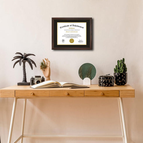 8.5x11 11x14 Mat,1 Pack Diploma Frames with Mat or without Certificate Document Frame with Real Glass for Wall