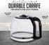 OVENTE 12-Cup Drip Coffee Maker with Borosilicate Glass Carafe, One-Touch Operation, Anti-Drip System, Black CM412B