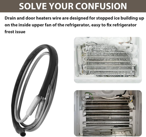 SH502 Drain and Door Heater Wire Replacement for Supco Refrigerator, For automatic defrosting of samsung refrigerators and most refrigerators, 7/16 Inch Heater Tip 32 Inches Long 120V 15W by Adabuing