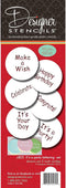 Designer Stencils It's a Party Cookie Stencil Set, Beige/Semi-Transparent (HAPPY BIRTHDAY - CONGRATS - IT'S A PARTY -