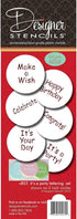 Designer Stencils It's a Party Cookie Stencil Set, Beige/Semi-Transparent (HAPPY BIRTHDAY - CONGRATS - IT'S A PARTY -