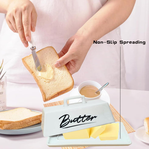 Countertop, Butter Dish with Lid, Ceramic Butter Dish with Lid for White Butter Tray, Kitchen Butter Keeper, Butter