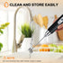 YUSWKO Black Handheld Milk Frother Wand, Rechargeable Electric Whisk with 3 Heads, 3 Speeds for Latte, Cappuccino, Egg