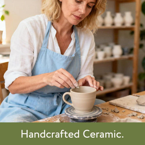 Date Night Challenge 8) Handmade Ceramic Soup Bowls with Handles - Microwave & Dishwasher Safe, Easy-Grip Design