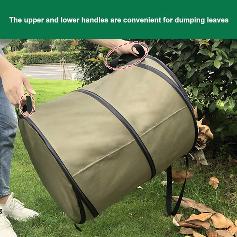 Denpetec Bag,10 Yard Waste Bag,Gardening Gallon Garden Leaf Bags, Release Buckle Camping Trash Can Collapsible Trash