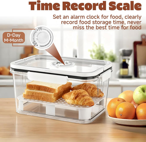 peatend Countertop Bread Box for Kitchen | Airtight Bread Storage Container with New Upgrade Time Recording Lid Bread