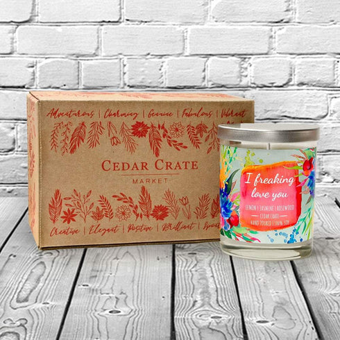 I Freaking Love You Candle Gifts for Women, Relaxing Gifts for Mother’s Day, Lemon Jasmine Rosewood Scented