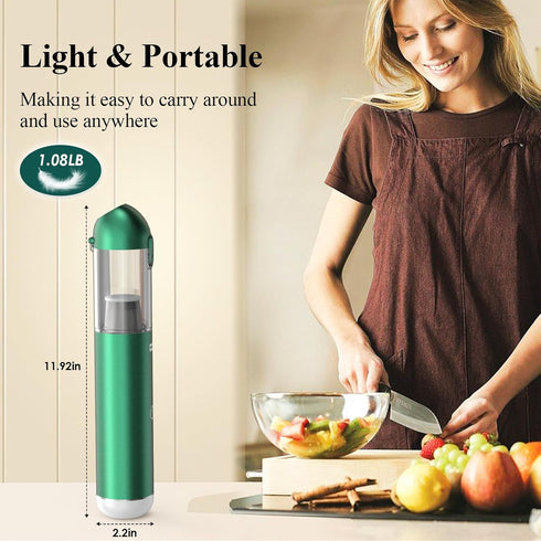 Minthouz 17000Pa Handheld Car Vacuum - 120W Cordless Vacuum Cleaner with LED/SOS Light