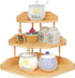 3-Tier HYNAWIN Bamboo Corner Desk Organizer Shelf, Triangle Storage Rack for Office & Home, Space-Saving Desktop Shelf