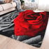 Large Farmhouse Rug - 19.7x31.5 inch Abstract Mat - Romantic Rose Black White Red Painting - Non-Slip Polyester Floor