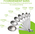 Spring Chef Stainless Steel Measuring Spoons Set of 7, Oval Metal Teaspoon & Tablespoon for Baking & Cooking