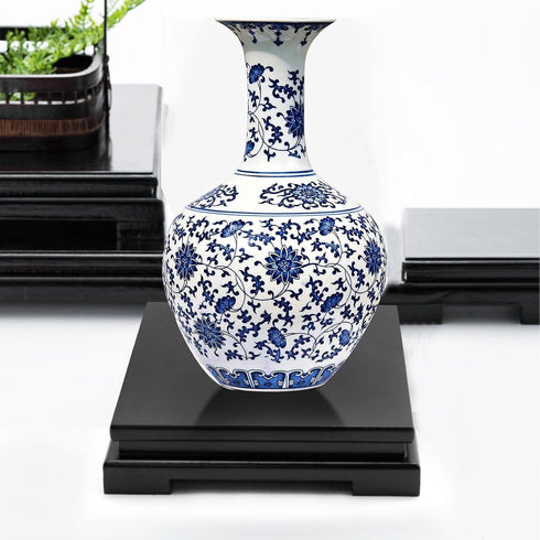 MDEOOSKY 7.9" 7.9" 1.7" Wooden Display Stand Square Wood Display Base Display Risers Square Vase Riser Teapot Aquarium
