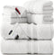 SEMAXE Solid 6-Piece Towel Set, White, 600GSM 100% Cotton, 2 Each of