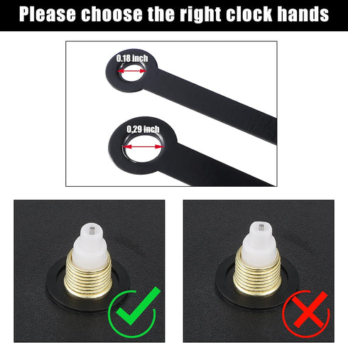 Mudder Black Clock Hands Replacement Kit - 14 Styles Non-Ticking Clock Movements, DIY Clock Parts