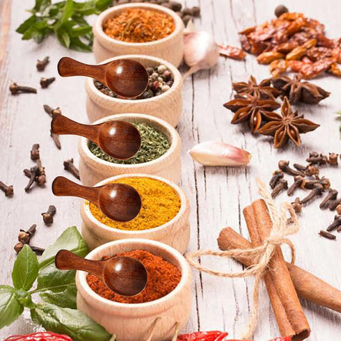 Asanta 6 3.2 Inch PCS Mini Wooden Spoons, Tiny Spoons for Spices Jars, Small Wooden Condiment Spoon for Salt, Sugar