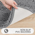 Grandaily Chenille Striped Bathroom Rugs - Extra Thick, Non-Slip Soft Plush Shaggy Bath Carpet, Dark Gray