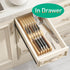Bamboo Wood Drawer Knife Block Organizer, Protecting Knife Organizer