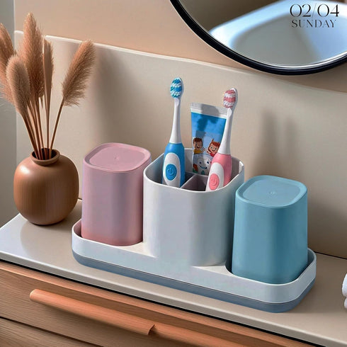 Set Toothbrush Holder for Bathroom, Kids Toothbrush Holder with Cups, Electric Toothbrush Holder for Bathroom Decor