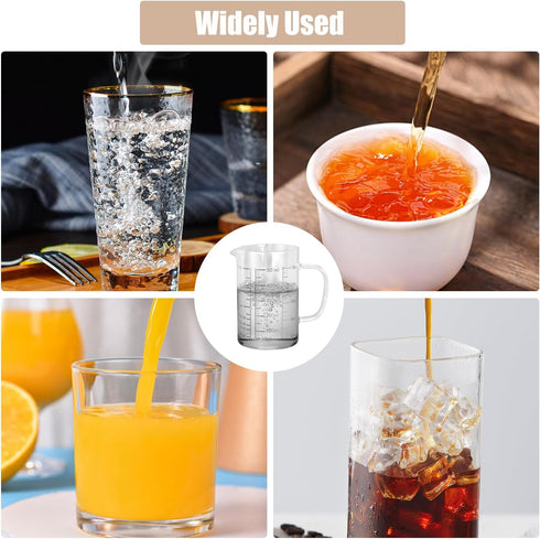 500ml Nozzle Coffee(500ML) Heat Resistant Glass Measuring Cup, Clear Glass Drinking Container with V Shaped Microwave