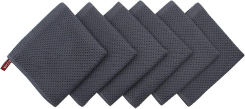Mia'sDream Natural Cotton Tidy Dish Cloths - Waffle Weave Towels, Soft Absorbent Kitchen Hand Towel, 12x12 inch 6 Pack