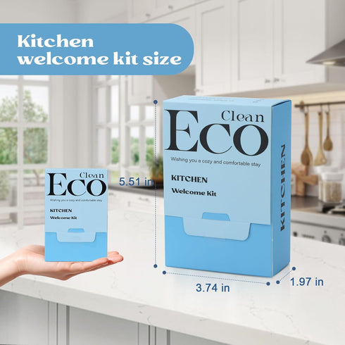4 2 6 1.4 oz Kitchen Cleaning Welcome Kit, Pcs Pre-load Dish cloth, Dishwashing Blocks, Laundry Detergent Sheets, Hand