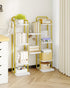 6 2 SR04213A Hzuaneri Tiers Vertical Shoe Rack, Narrow Shoe Tower, Tall Shoes Shelf with Hooks, Adjustable Shelves