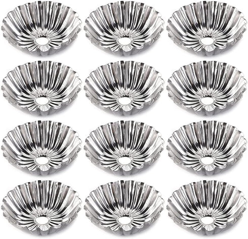 12 Pcs Aluminum Alloy Cake Pie Tins Mini Tart Pie Pan for Baking Cake, Cup, and Jelly Mold