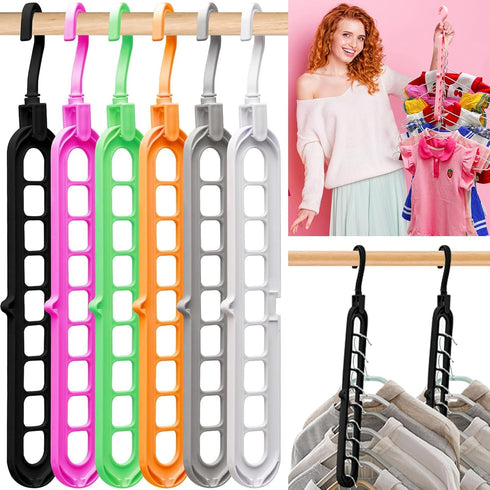 Closet Organizers and Storage, College Dorm Essentials, Multifunctional Magic Hangers with 9 Holes