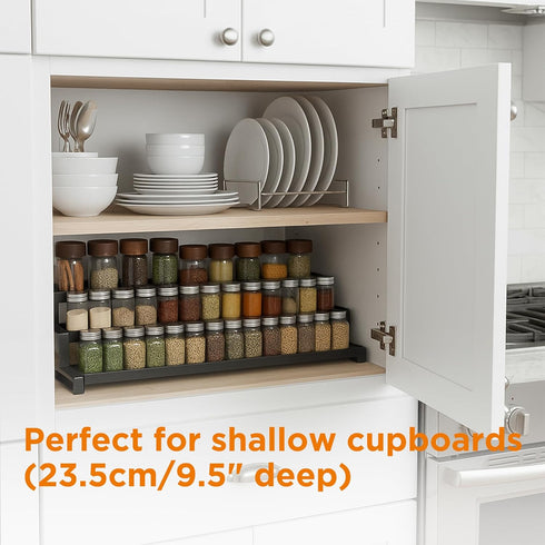 3-Tier 16"-29" Spice Rack Organizer for Kitchen Cabinet or Pantry, Expandable Spice Organization Shelf, Seasoning
