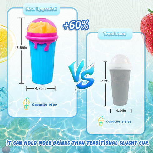 Slushie Maker Cup, Large Capacity Quick Frozen Smoothies Cup, Double Layer Squeeze Cup for Homemade Milk Shake