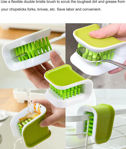 Blade Knife Cleaner 2PCS - Kitchen Washing Brush and Double-Sided Knife Scrubber for Cutlery Cleaning