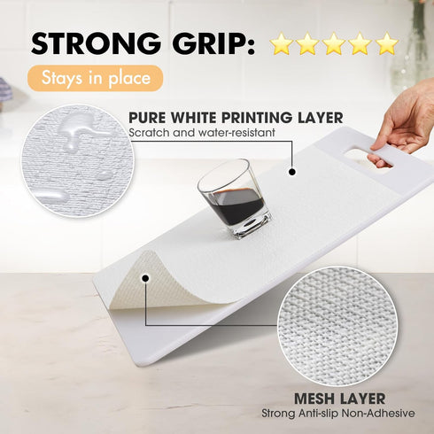 Viseeko Shelf Liner for Kitchen Cabinets, Non-Adhesive Drawer Liner, Easy to Use for Fridge, Shelves, and Storage Desks