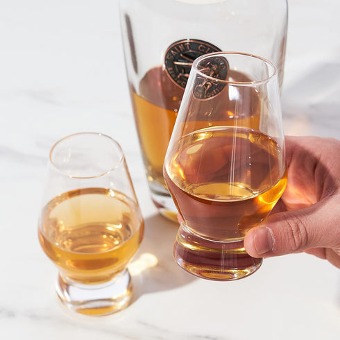 Viski Footed Crystal Scotch Glasses, Set of 2, Premium Liquor Drinking Glass, 8 oz Whiskey Bourbon Gift Set