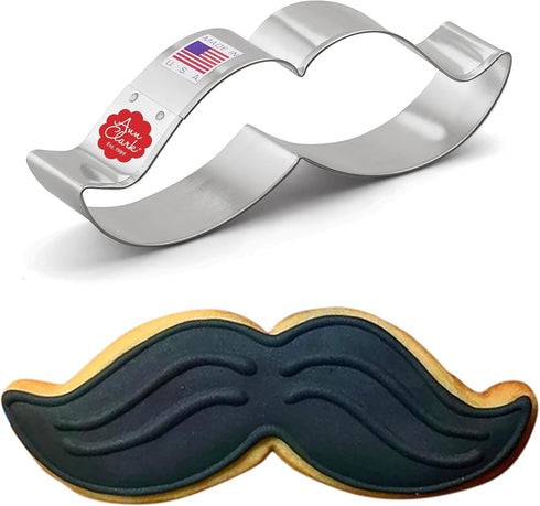 Ann Clark Cookie Cutters Mustache Father's Day Cookie Cutter - 5.25", Made in USA