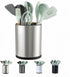 Extra Large Kitchen Utensil Holder, 360° Rotating Stainless Steel Storage Caddy for Flatware and Cooking Tools