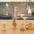 Bamboo Dish Brushes Sets, 4 Tools in One Kitchen Clean Dish Scrubber for Pots, Pans, Bottles with Natural Bristles