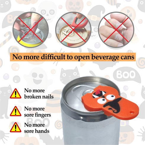1Pc Pumpkin2 Soda Can Opener and Cover,Easy Soda Tab Opener with Stylish Drink Protectors for Long Nails,Reusable