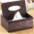 Leather Tissue Box Cover, Rectangular and Multifunction Remote Control Caddy, Desk Organizer Storage for Office and
