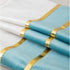 ZLINA Set of 2 Velvet Decorative Throw Pillow Covers - Aqua Green White Patchwork with Gold Leather Pillow Covers 18 ×
