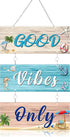 Hotop Beach Sign Decor, Hanging Sea Decorations with Starfish and Seahorse Wall Plaque for Elegant Beach Decoration