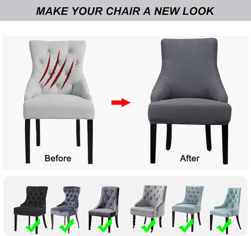 Home1PCS,Dark Lellen Stretch Wingback Chair Cover Slipcover - Reusable Wingback Side Chair Slipcover,Accent Chair