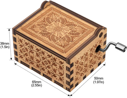 You are My Sunshine Wood Music Box, Laser Engraved Vintage Musical Box Gifts for Girlfriend, Family, Friends