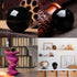 JIC Gem Small Black Obsidian Sphere Ball with Wooden Stand for Fengshui Healing Crystal Decoration (2.2", 55mm)