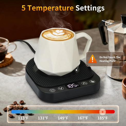 50W 5 2-12H Smart Coffee Mug Warmer, Fast Heating Coffee Warmer for Desk with Temperature Control & Auto Shut Off