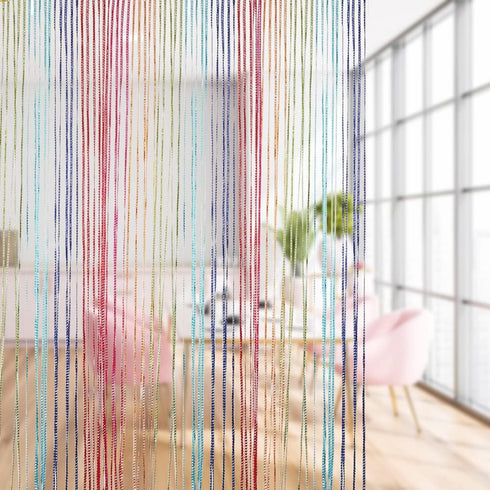 Door String Curtain, Wall Panel Fringe Window Room Divider Blind, Decorative Tassel Screen for Wedding Coffee House