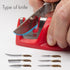 50883 Edge Grip 2-Stage Knife Sharpener - Red, Coarse & Fine Sharpeners, Compact, Non-Slip Base