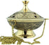 Religious Gifts Gold Plate over Brass Conical Incense Holder, 3 1/2" Dia - 3" H with 9" Chain